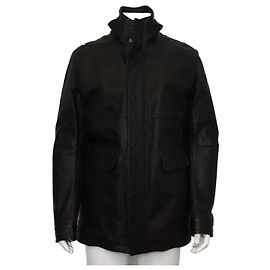 Fendi Giacca in pelle nera da uomo Nero