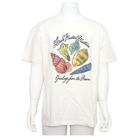 Louis Vuitton Weißes Baumwoll-T-Shirt mit Rundhalsausschnitt CONCH für Herren Weiß