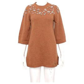 Chanel Kaschmir-Tunika-Pullover für Damen Braun