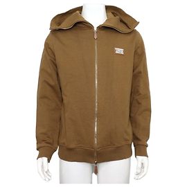 Burberry Giacca con zip e patch logo in cotone per unisex Marrone