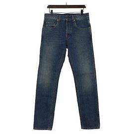 Gucci Denimhose für Herren blau mit Lederetikett Blau