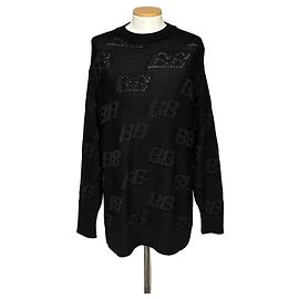 Balenciaga Strickware mit BB-Logo-Stickerei (Oversized) Silber