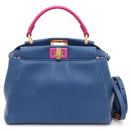 Borsa Tote e Borsa a Spalla Fendi Peekaboo Mini Blu