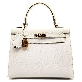 Hermès Outstitch Sellier Kelly Blanc
