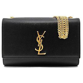 Saint Laurent Borsa a tracolla Monogram Kate Chain Nero