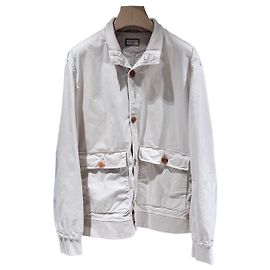 Brunello Cucinelli Giacca di cotone beige Argento