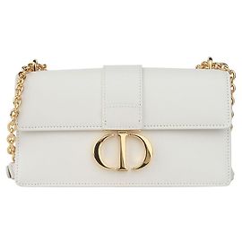 Dior Bolsa de ombro Montaigne East-West com corrente dourada Branco