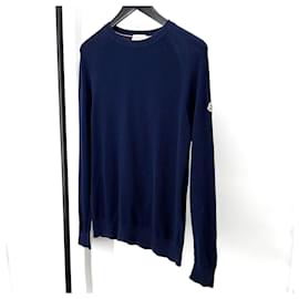 Moncler Langarm Strick Navy Blau