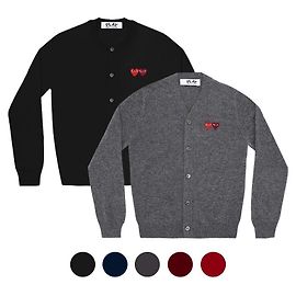 Comme Des Garcons Wollstrickjacke mit Doppel-Logo Braun