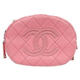 Chanel Pink Quilted Stud Big CC Camera Bag Pink