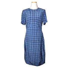 Acne Studios Kleid mit blauem Karo Blau