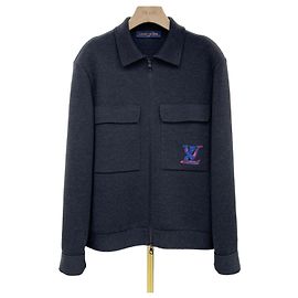Louis Vuitton Pull à fermeture éclair avec poche brodée LV Charcoal Marron