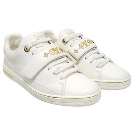 Louis Vuitton Monogram White Gold Velcro Front Row Blanc