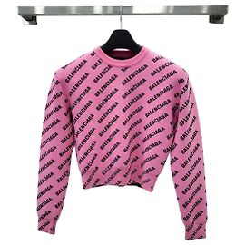 Balenciaga Oversized Logo Strick Pink XS Pink