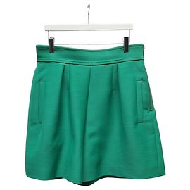 Louis Vuitton Mini shorts de pernas largas em lã e seda verde Verde