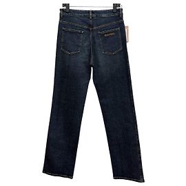 Miu Miu Logo Stretch Denim Pants Black