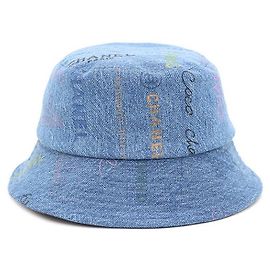 Chanel Denim Bucket Hat mit Logo Blau