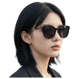 Tom Ford Óculos de sol de luxo preto em plástico Asian Fit redondo oversize Multicor