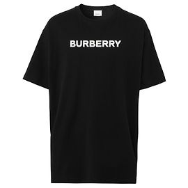 Burberry Oversized T-Shirt aus Baumwolle mit Logo Schwarz