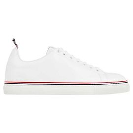 Thom Browne RWB Lining Cap Leather Sneakers White