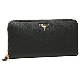 Prada Saffiano Long Wallet Black
