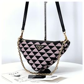 Prada Mini sac à bandoulière à double chaîne triangle Multicolore