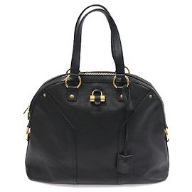 Saint Laurent Borsa Tote Oversized Muse in pelle nera Nero