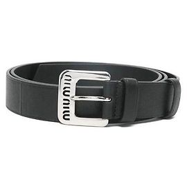Miu Miu Nappa-Ledergürtel Schwarz