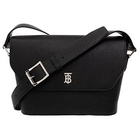 Burberry Piccola borsa messenger in pelle chiara Nero