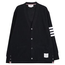 Thom Browne Texturierter Piqué-Cardigan Blau
