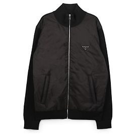 Prada Wolljacke mit Reißverschluss Schwarz