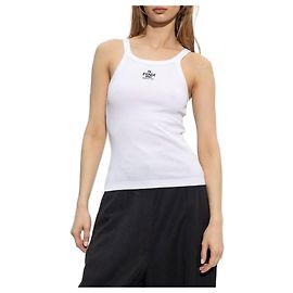 Fendi Top de algodão com logotipo bordado Branco