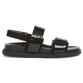 Marni Leather Fussbett Double Strap Sandals Black