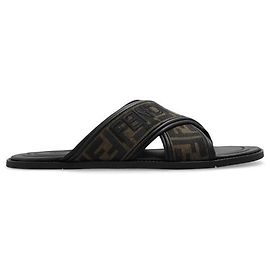 Fendi Ciabatte in jacquard FF Marrone
