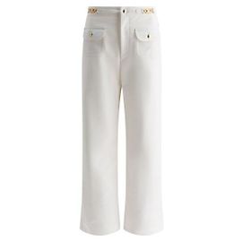 Céline Pantalones Gourmet en algodón Plata