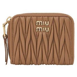 Miu Miu Tarjetero Matelassé Coin Naranja