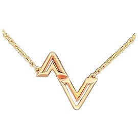 Louis Vuitton Collier LV Bolt Upside Down en or Noir