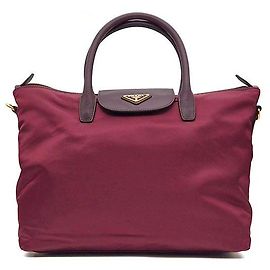 Prada Bolsa Tote e Bolsa de Ombro Tesuto Saffiano Vermelho
