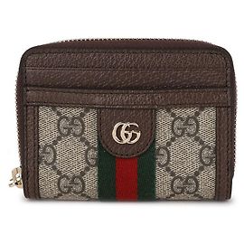 Gucci Portefeuille à fermeture éclair Ophidia Marron