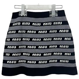 Miu Miu Wollrock mit Logo Braun