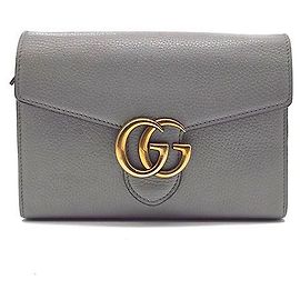 Gucci Bolsa transversal com corrente Marmont Marrom