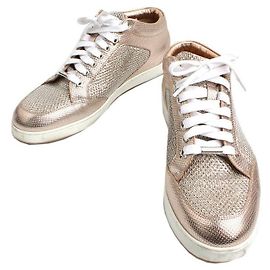 Jimmy Choo Baskets Rose Or Métallisé Rose