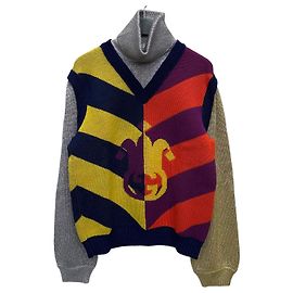 Gucci Pull en maille jacquard à rayures et col roulé Multicolore