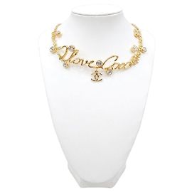 Chanel Collana Choker Crystal LOVE Argento