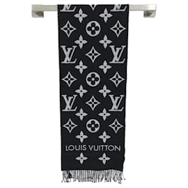 Louis Vuitton Cachecol e lenço Essential Monogram Prata