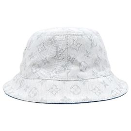 Louis Vuitton LV Monogram Reversible Bucket Hat Denim Blue Blue