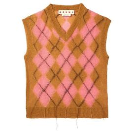 Marni ARGYLE LIGHT MOHAIR VEST Orange