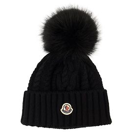 Moncler Bonnet en mélange de cachemire avec pompon Multicolore