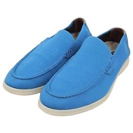 Loro Piana Mocassim de malha para trabalho de verão Azul