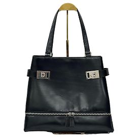 Salvatore Ferragamo Bolsa de mão em couro Gancini Prata